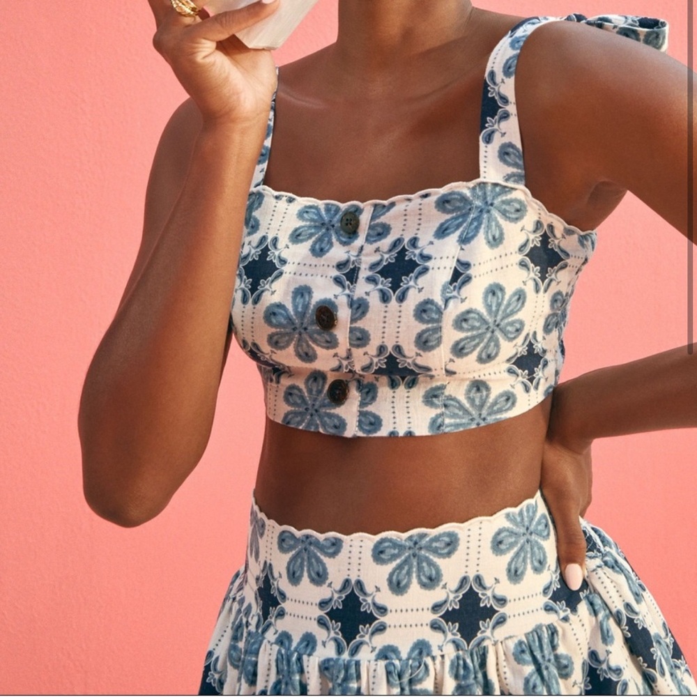 Agua Bendita x Target • Tile Print Button-Front Tank Top